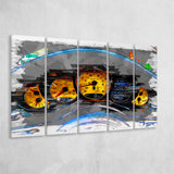 Porsche GT3 Cockpit 5 Piece B Canvas Prints Wall Art Decor, Multi Panels,Large Canvas, Home Decor