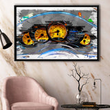 Porsche GT3 Cockpit Framed Canvas Prints Wall Art Decor - Painting Canvas, Framed Picture, Home Decor