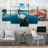 Port Wall Art 5 Piece Canvas Prints Wall Art Decor, Multi Panels, Mixed Canvas