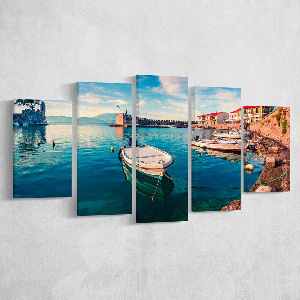 Port Wall Art 5 Piece Canvas Prints Wall Art Decor, Multi Panels, Mixed Canvas