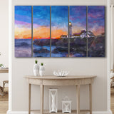 Portland Head Light Cape Elizabeth Maine 5 Pieces Extra Large Canvas Prints Wall Art Home Decor