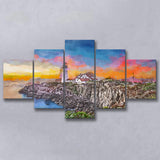 Portland Maine Usa Head Light 5 Pieces Mixed Canvas Prints Wall Art Home Decor