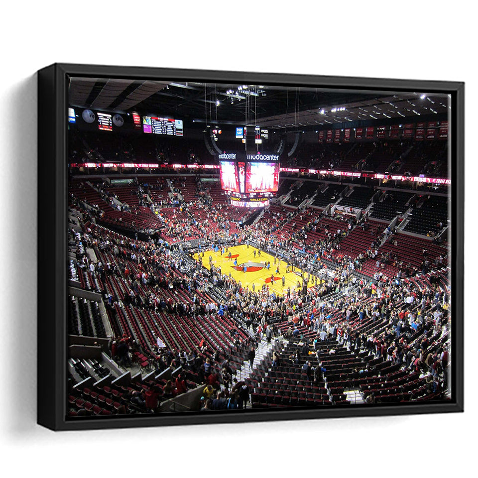 Portland Trail Blazers Stadium Framed Canvas Prints Mode Center Wall Art,Sport Stadium Art Prints, Fan Gift