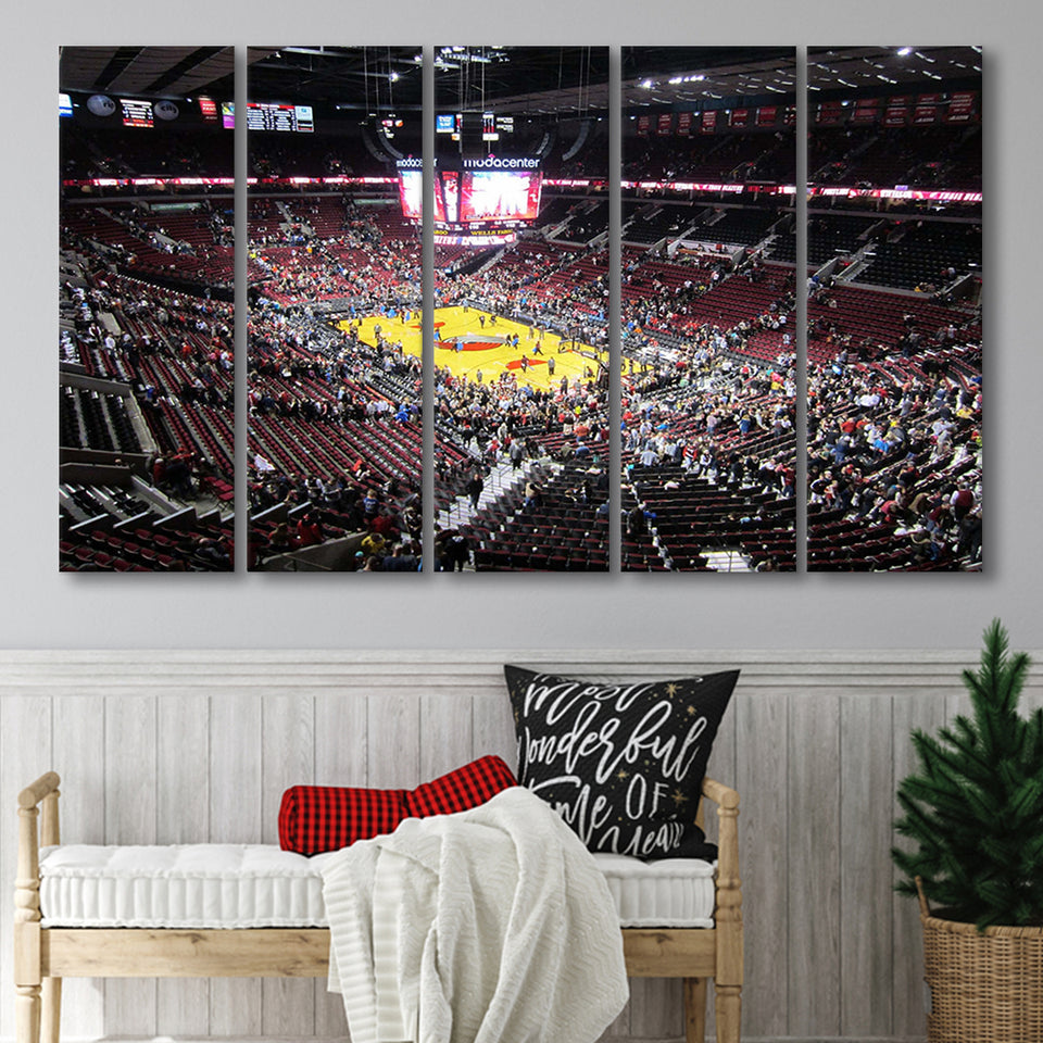 Portland Trail Blazers Stadium Canvas Prints Mode Center Wall Art,Multi Panels B,Sport Stadium Art Prints, Fan Gift