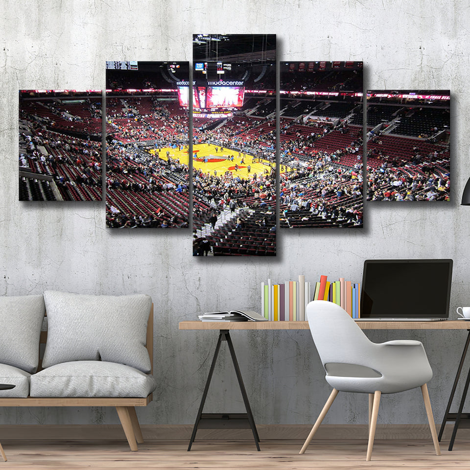 Portland Trail Blazers Stadium Canvas Prints Mode Center Wall Art,Multi Panels,Sport Stadium Art Prints, Fan Gift