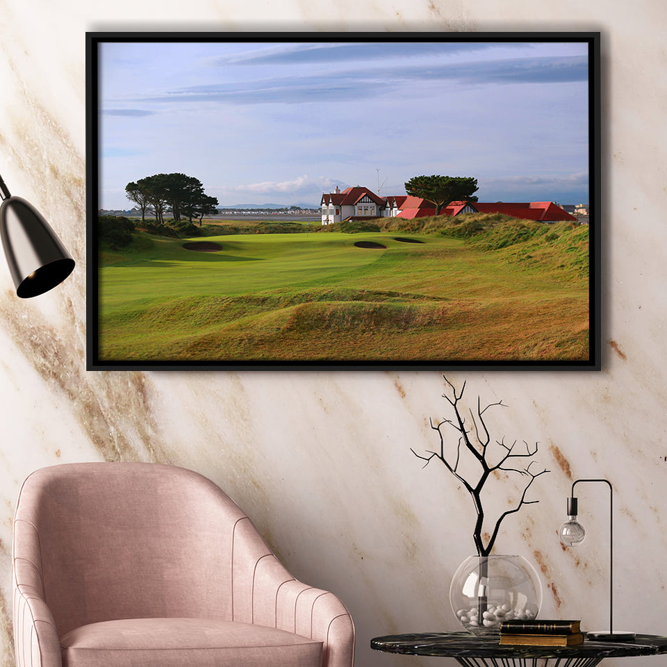 Portmarnock Golf Club Old Course, Golf Art Print, Framed Canvas Prints Wall Art Decor, Floating Frame