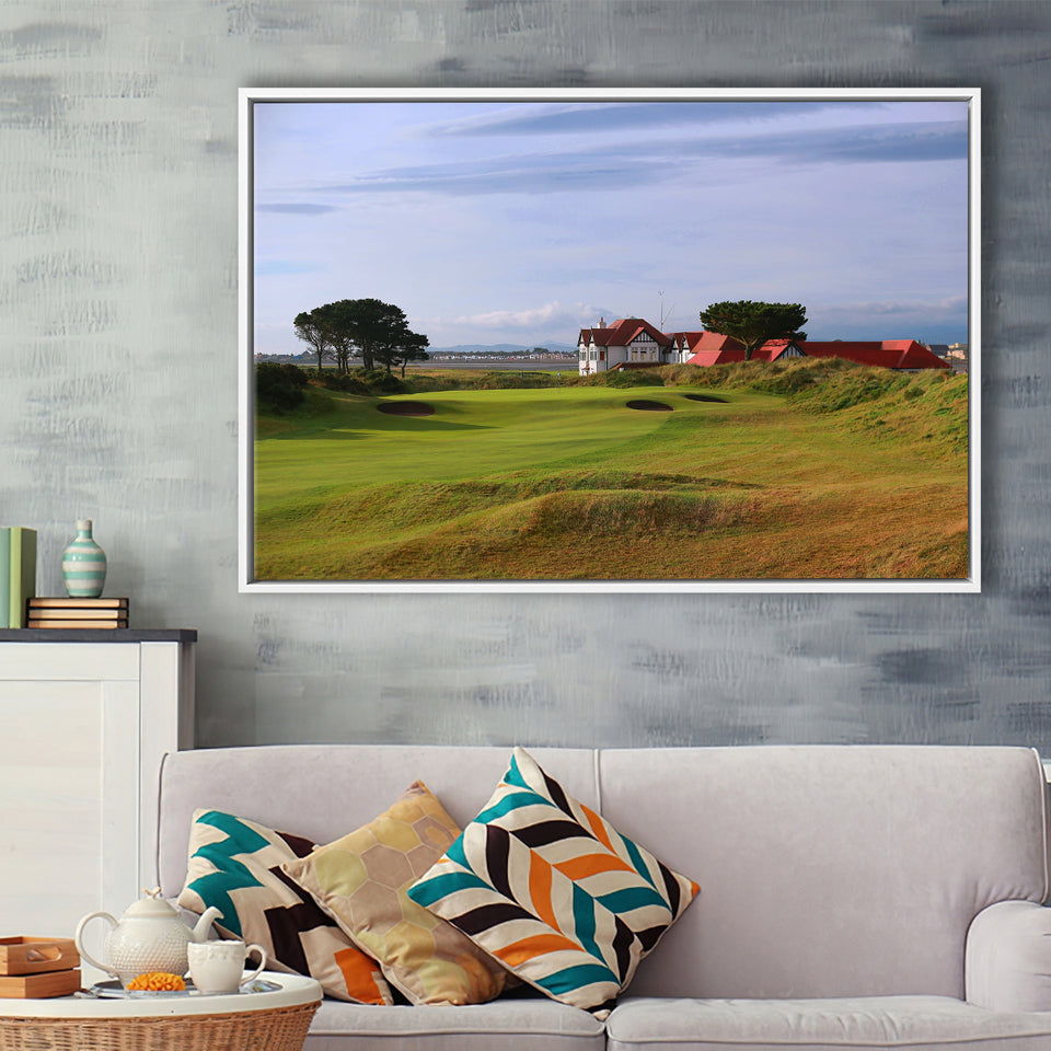Portmarnock Golf Club Old Course, Golf Art Print, Framed Canvas Prints Wall Art Decor, Floating Frame