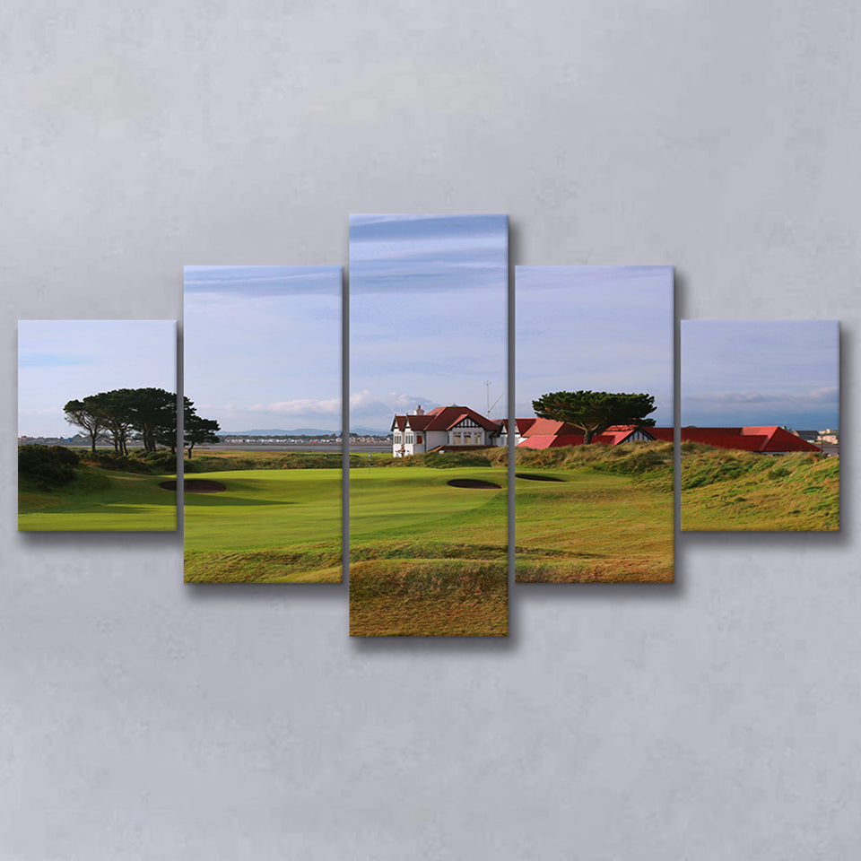 Portmarnock Golf Club Old Course, Golf Art Print, 5 Panels Canvas Prints Wall Art Decor