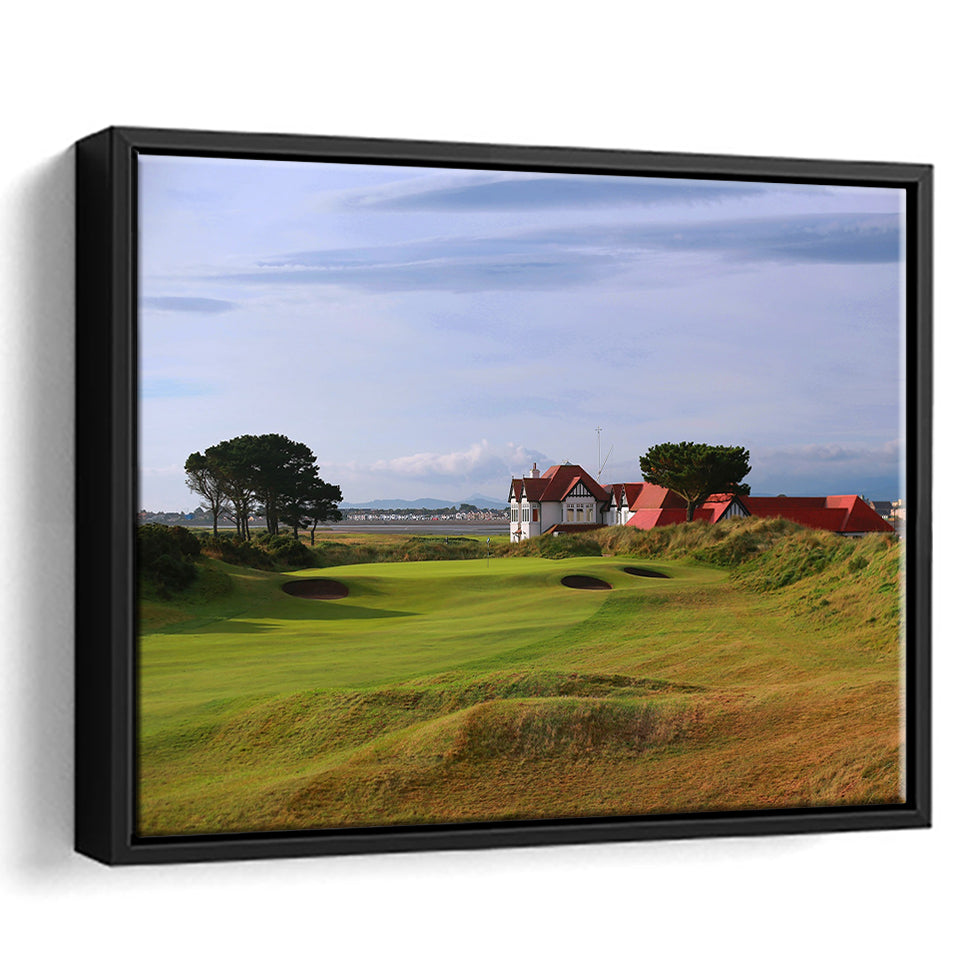Portmarnock Golf Club Old Course, Golf Art Print, Framed Canvas Prints Wall Art Decor, Floating Frame