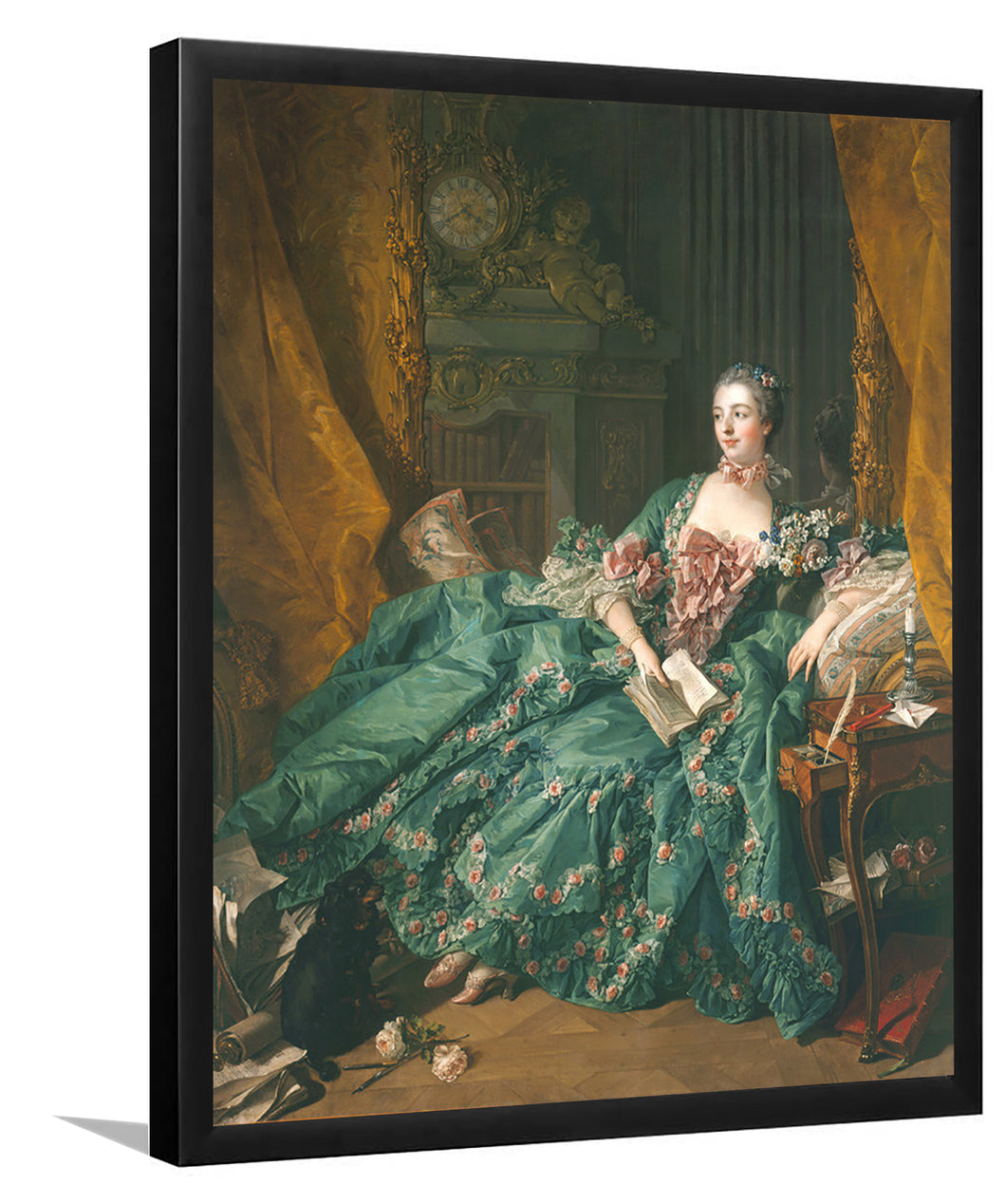 Portrait Of Madame De Pompadour By Francois Boucher-Art Print,Frame Art,Plexiglass Cover