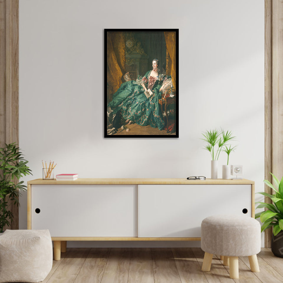 Portrait Of Madame De Pompadour By Francois Boucher-Art Print,Frame Art,Plexiglass Cover