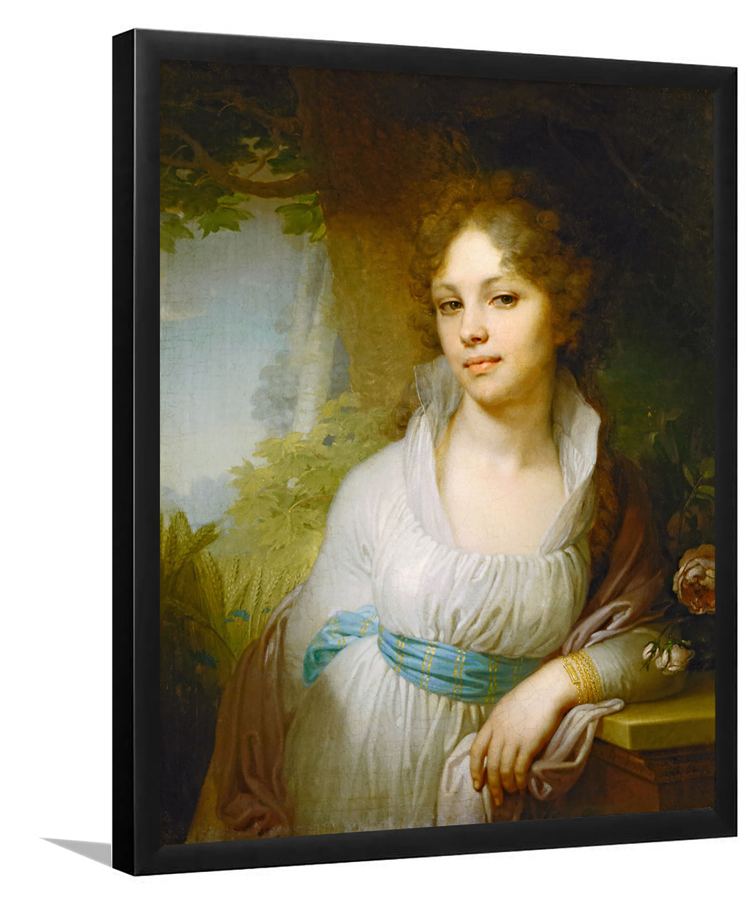 Portrait Of Maria Ivanovna Lopukhina By Vladimir Borovikovsky-Art Print,Frame Art,Plexiglass Cover