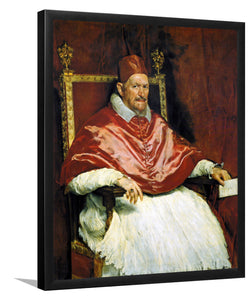 Portrait Of Pope Innocent X By Diego Velazquez-Art Print,Frame Art,Plexiglass Cover
