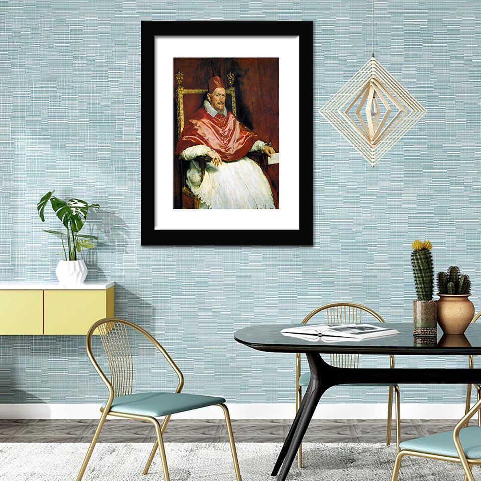 Portrait Of Pope Innocent X By Diego Velazquez-Canvas Art,Art Print,Framed Art,Plexiglass cover