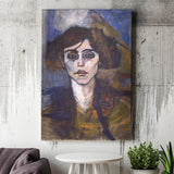 Portrait Of Maude Abrantes By Modigliani Canvas Prints Wall Art, Home Living Room Decor, Large Canvas