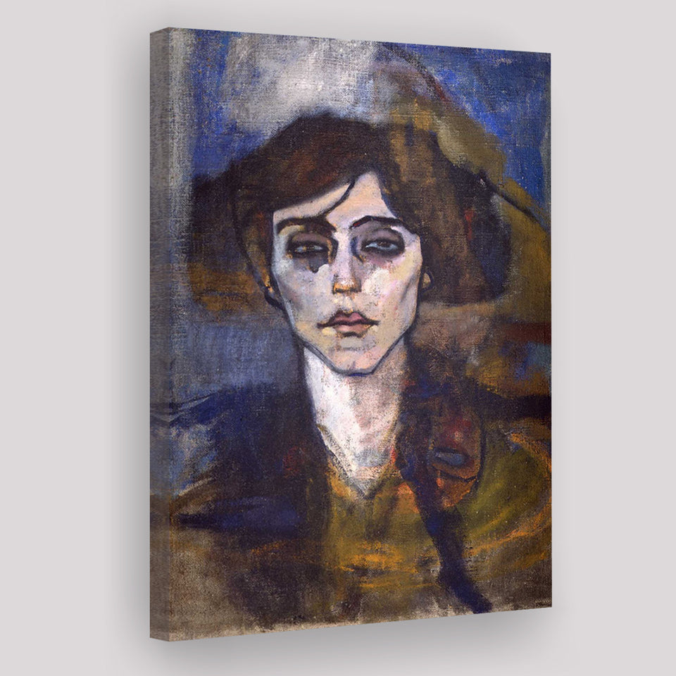 Portrait Of Maude Abrantes By Modigliani Canvas Prints Wall Art, Home Living Room Decor, Large Canvas