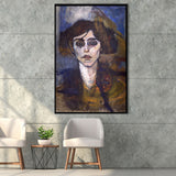 Portrait Of Maude Abrantes By Modigliani Framed Canvas Prints Wall Art, Floating Frame, Large Canvas Home Decor