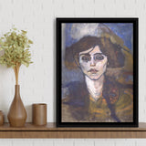 Portrait Of Maude Abrantes By Modigliani Framed Canvas Prints Wall Art, Floating Frame, Large Canvas Home Decor