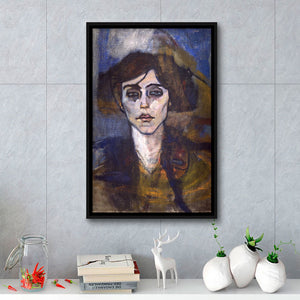Portrait Of Maude Abrantes By Modigliani Framed Canvas Prints Wall Art, Floating Frame, Large Canvas Home Decor