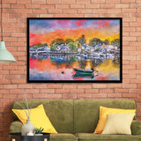 Portsmouth New Hampshire Usa Townscape City Art Watercolor Framed Art Prints Wall Art Decor,Framed Picture