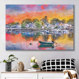 Portsmouth New Hampshire Usa Townscape City Art Watercolor Canvas Prints Wall Art Home Decor, Large Canvas