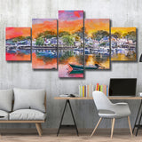 Portsmouth New Hampshire Usa Townscape 5 Pieces Mixed Canvas Prints Wall Art Home Decor