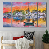 Portsmouth New Hampshire Usa Townscape 5 Pieces Extra Large Canvas Prints Wall Art Home Decor