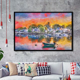 Portsmouth New Hampshire Usa Townscape City Art Watercolor Framed Art Prints Wall Art Decor,Framed Picture