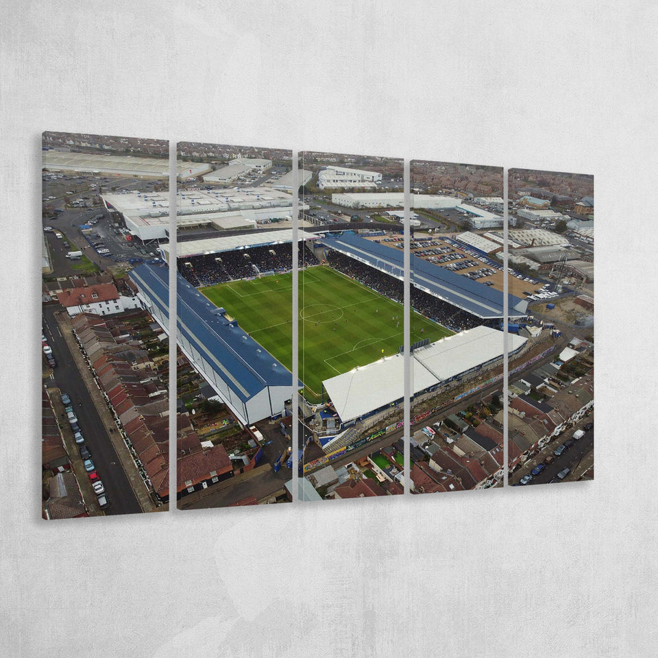 Portsmouth Stadium Canvas Prints Fratton Park Stadium Wall Art Football,Multi Panels B,Sport Stadium Art Prints, Fan Gift