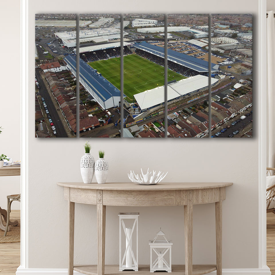 Portsmouth Stadium Canvas Prints Fratton Park Stadium Wall Art Football,Multi Panels B,Sport Stadium Art Prints, Fan Gift