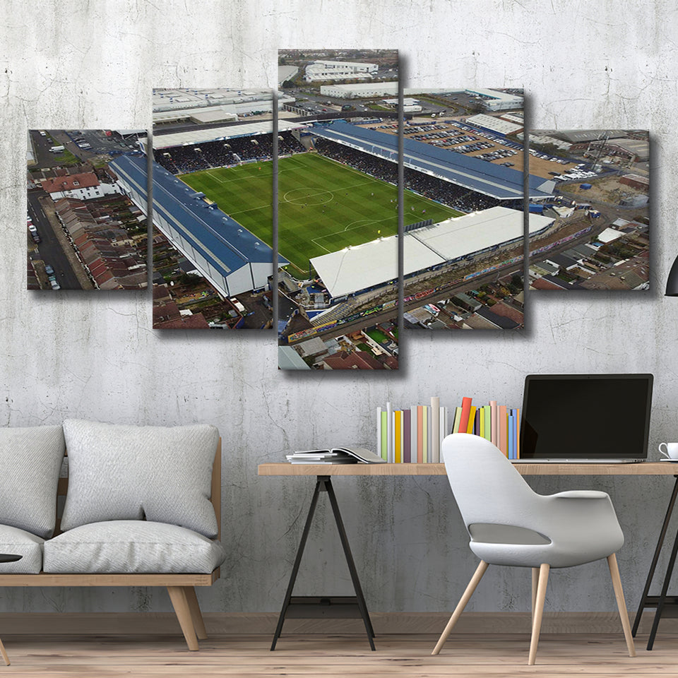 Portsmouth Stadium Canvas Prints Fratton Park Stadium Wall Art Football,Multi Panels,Sport Stadium Art Prints, Fan Gift