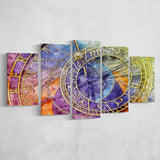 Prague Astronomical Clock Canvas Art, Czech Multi Panels,Canvas Prints Wall Art Home Decor