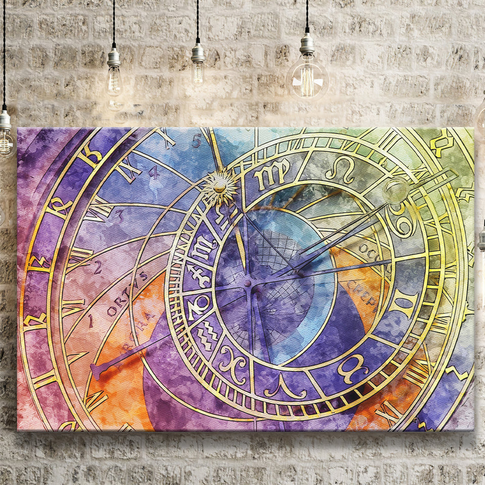 Prague Astronomical Clock Canvas Art, Czech Canvas Prints Wall Art Home Decor - Painting Canvas, Ready to hang