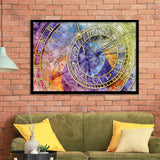 Prague Astronomical Clock Art, Czech Framed Art Prints Wall Art Decor,Black Frame, Ready to hang