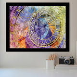 Prague Astronomical Clock Art, Czech Framed Art Prints Wall Art Decor,Black Frame, Ready to hang