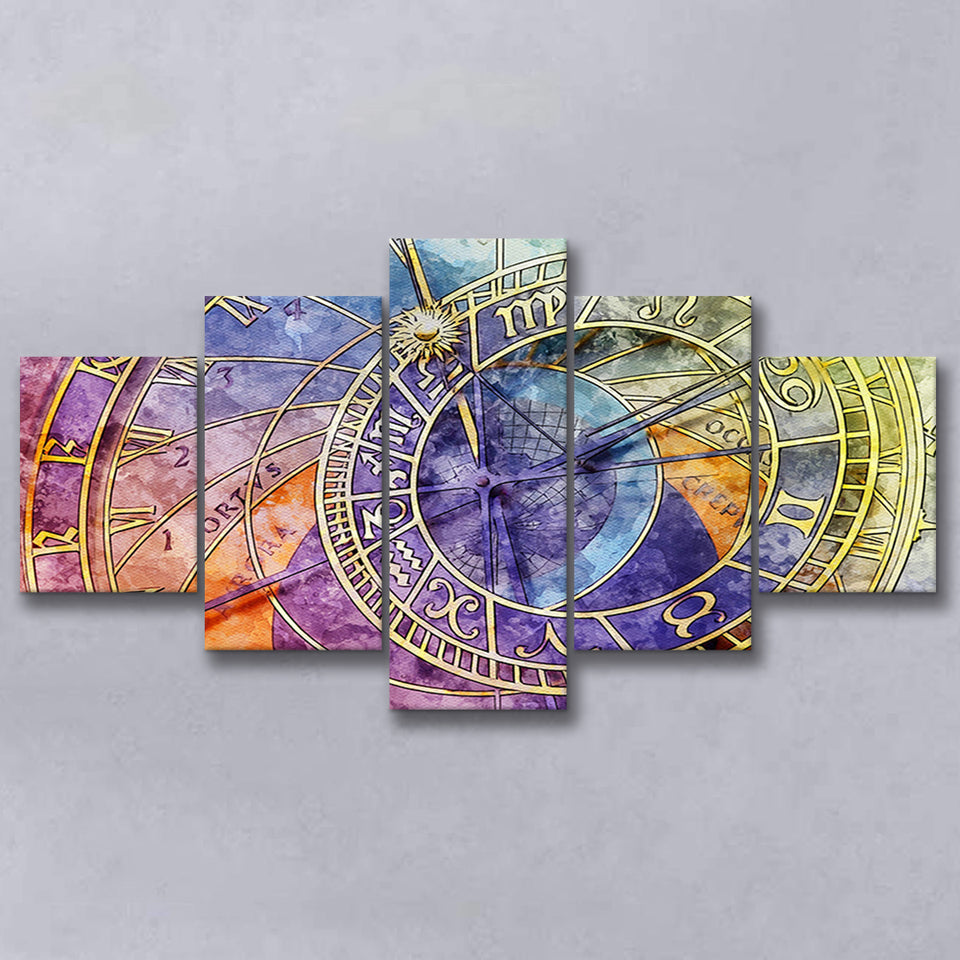 Prague Astronomical Clock Canvas Art, Czech Multi Panels,Canvas Prints Wall Art Home Decor