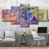 Prague Astronomical Clock Canvas Art, Czech Multi Panels,Canvas Prints Wall Art Home Decor