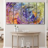 Prague Astronomical Clock Canvas Art, Czech 5 Panels B,Large Canvas,Canvas Prints Wall Art Home Decor