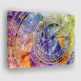 Prague Astronomical Clock Canvas Art, Czech Canvas Prints Wall Art Home Decor - Painting Canvas, Ready to hang