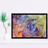 Prague Astronomical Clock Art, Czech Framed Art Prints Wall Art Decor,Black Frame, Ready to hang
