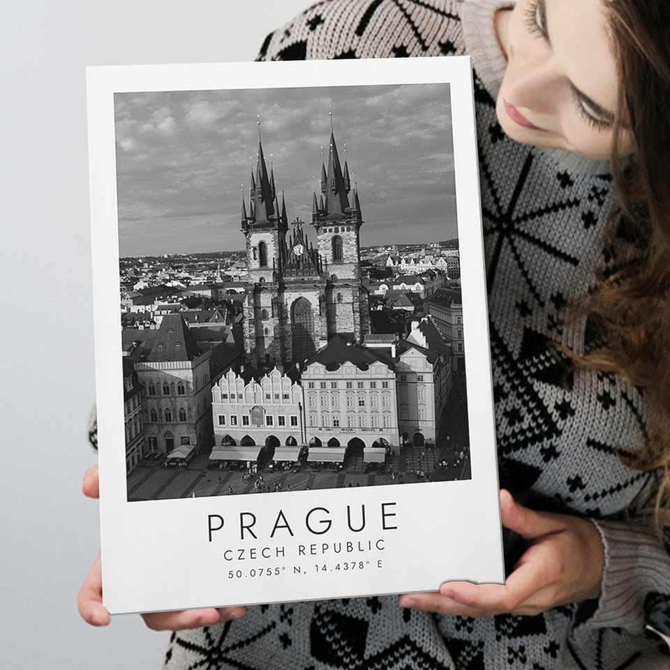 Prague, Czech Republic Black And White Art Canvas Prints Wall Art Home Decor