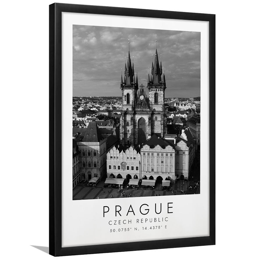 Prague, Czech Republic Black And White Art Framed Art Prints Wall Art Decor, Framed Picture