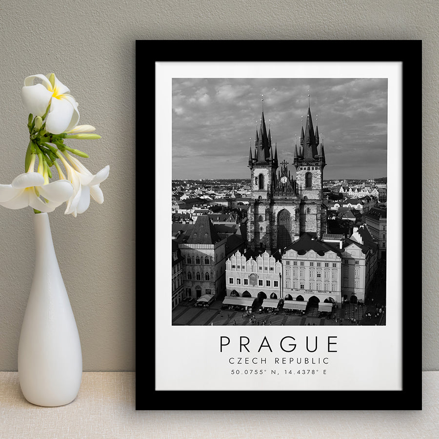 Prague, Czech Republic Black And White Art Framed Art Prints Wall Art Decor, Framed Picture