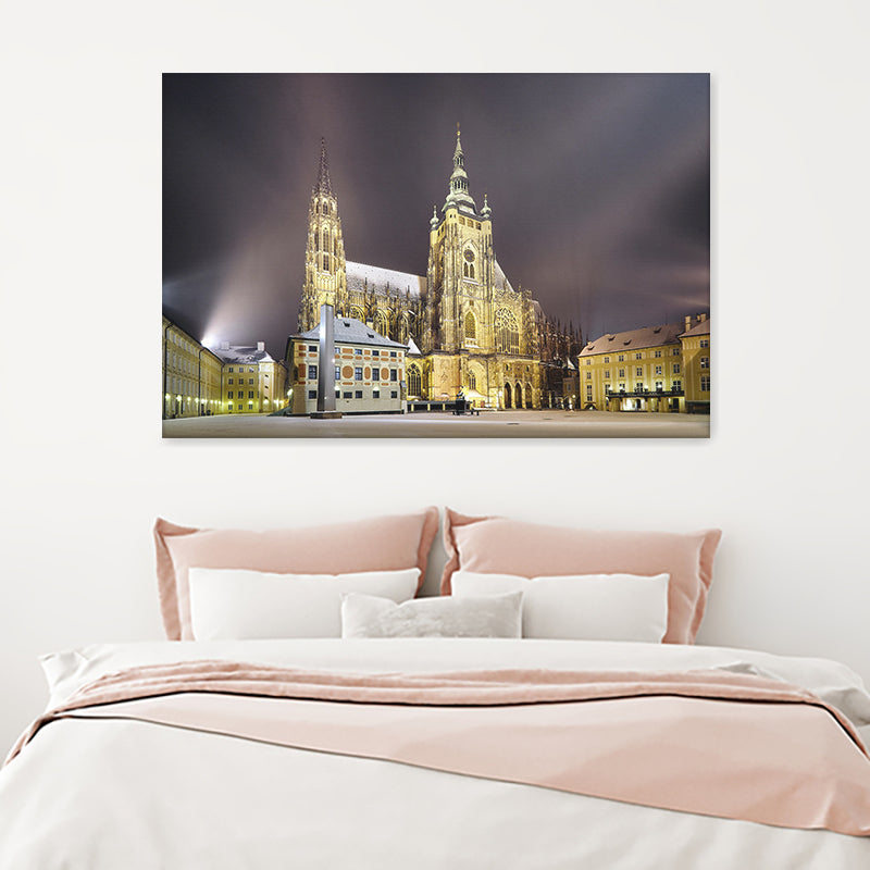 Prague View In The Night Canvas Wall Art - Canvas Prints, Prints for Sale, Canvas Painting, Canvas On Sale