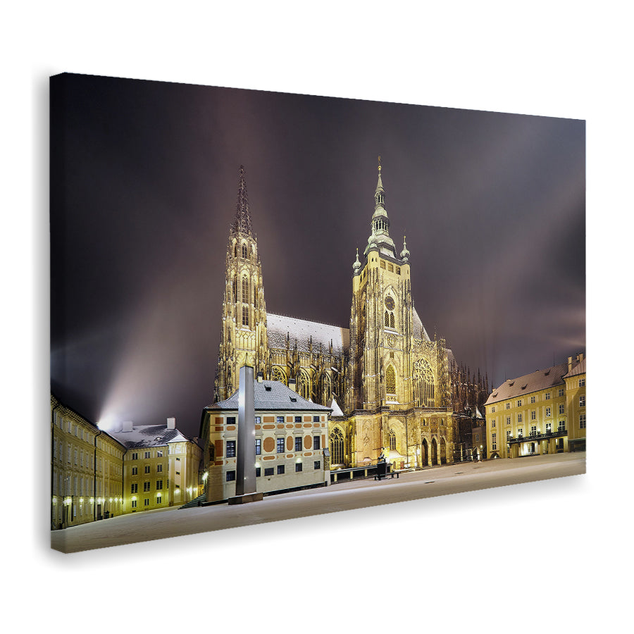 Prague View In The Night Canvas Wall Art - Canvas Prints, Prints for Sale, Canvas Painting, Canvas On Sale