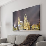 Prague View In The Night Canvas Wall Art - Canvas Prints, Prints for Sale, Canvas Painting, Canvas On Sale