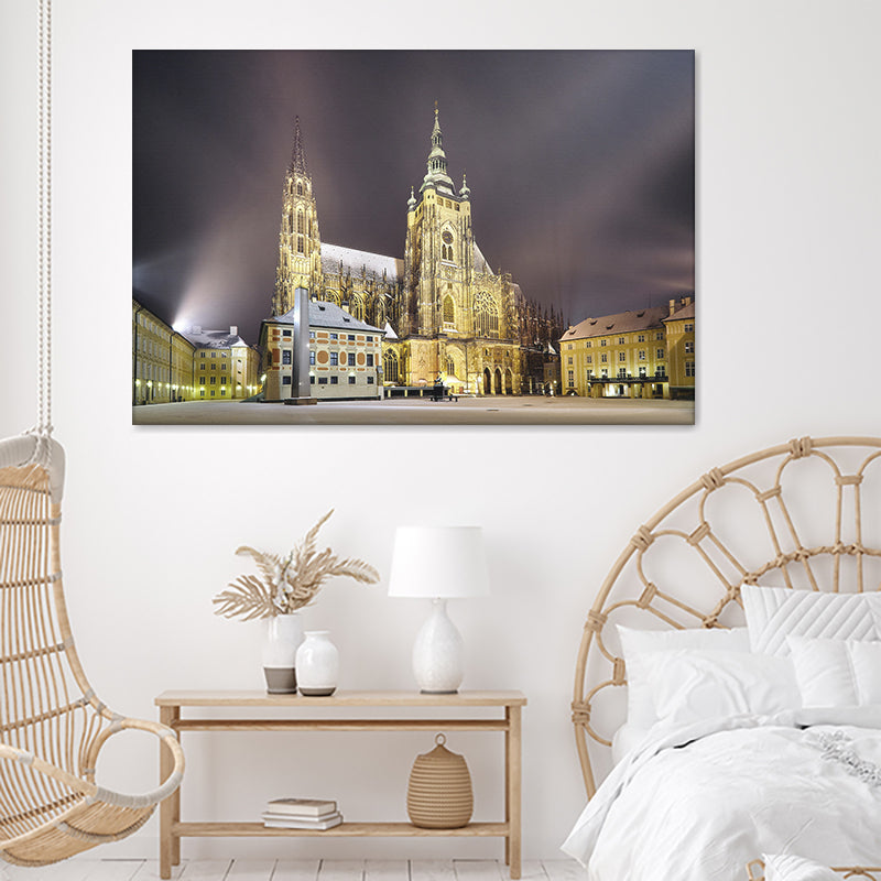 Prague View In The Night Canvas Wall Art - Canvas Prints, Prints for Sale, Canvas Painting, Canvas On Sale