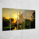 Princess Castle Wall Art 5 Piece B Canvas Prints Wall Art, Multi Panels,Large Canvas