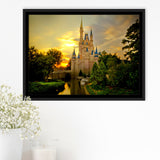 Princess Castle Wall Art Framed Canvas Prints Wall Art Decor, Framed Picture, Floating Frame