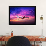 Private Jet Flying Framed Canvas Wall Art - Framed Prints, Canvas Prints, Prints for Sale, Canvas Painting